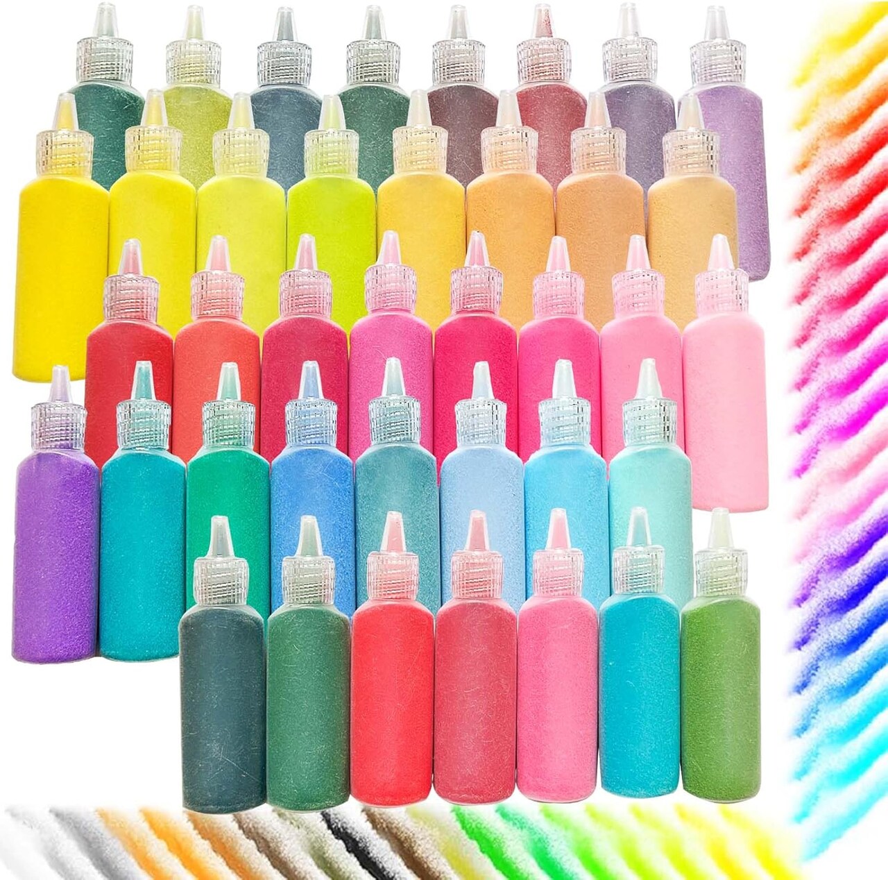 40 Colors Art Sand, DIY Arts and Crafts Kit,Scenic Sand Kits for Kid's Painting, Drawing, Wedding Decoration, Vase Glass Sand,Halloween Day Supplies,Party Favors Gifts,1.25oz Bottle